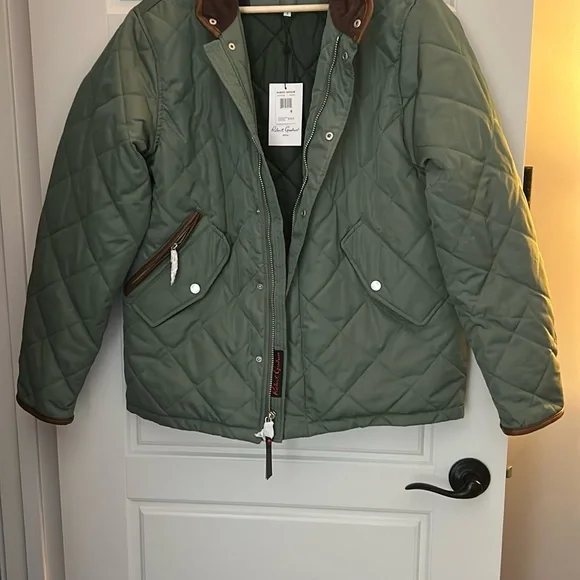 NWT Robert Graham Olive Quilted Men's Puffer Jacket - Picture 10 of 10